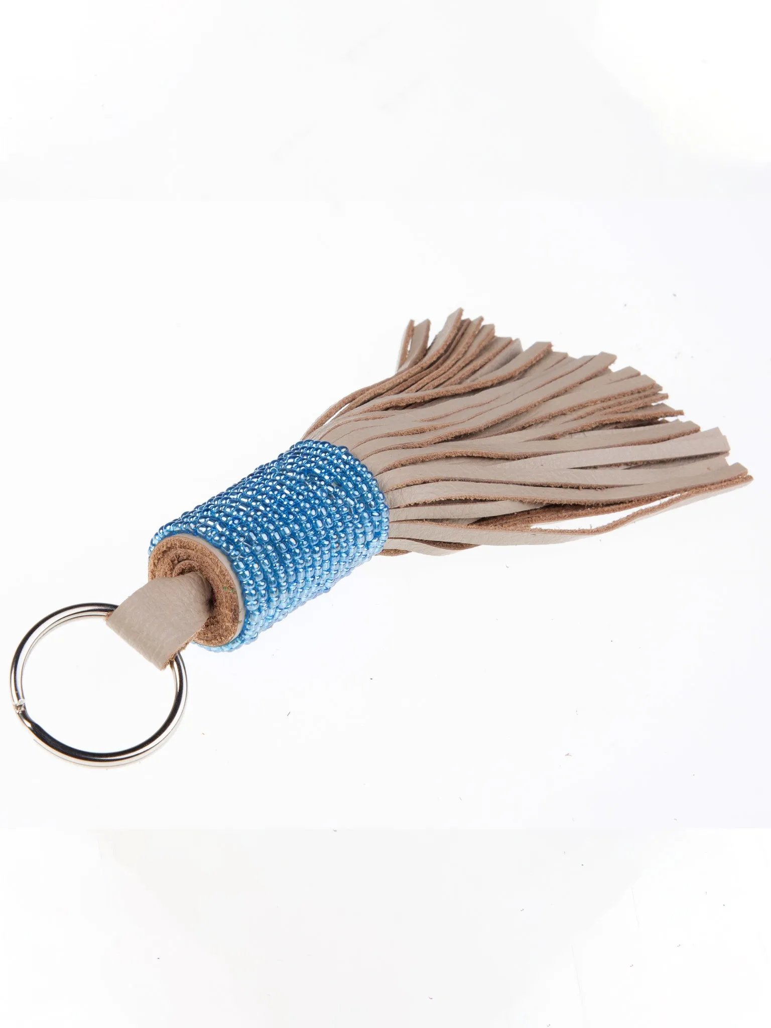 Leather Beaded Keychain