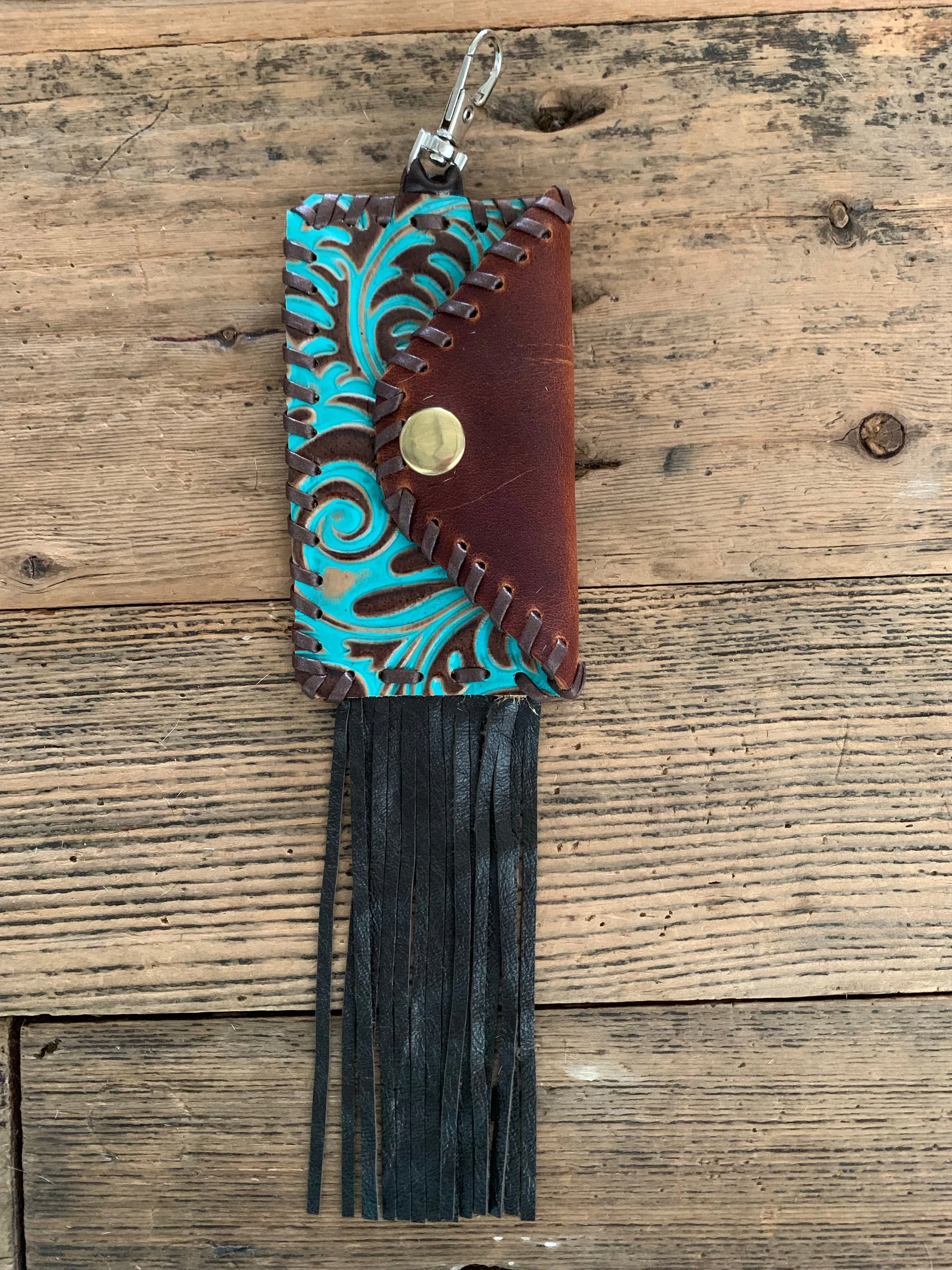 Leather Keychain Card Holder