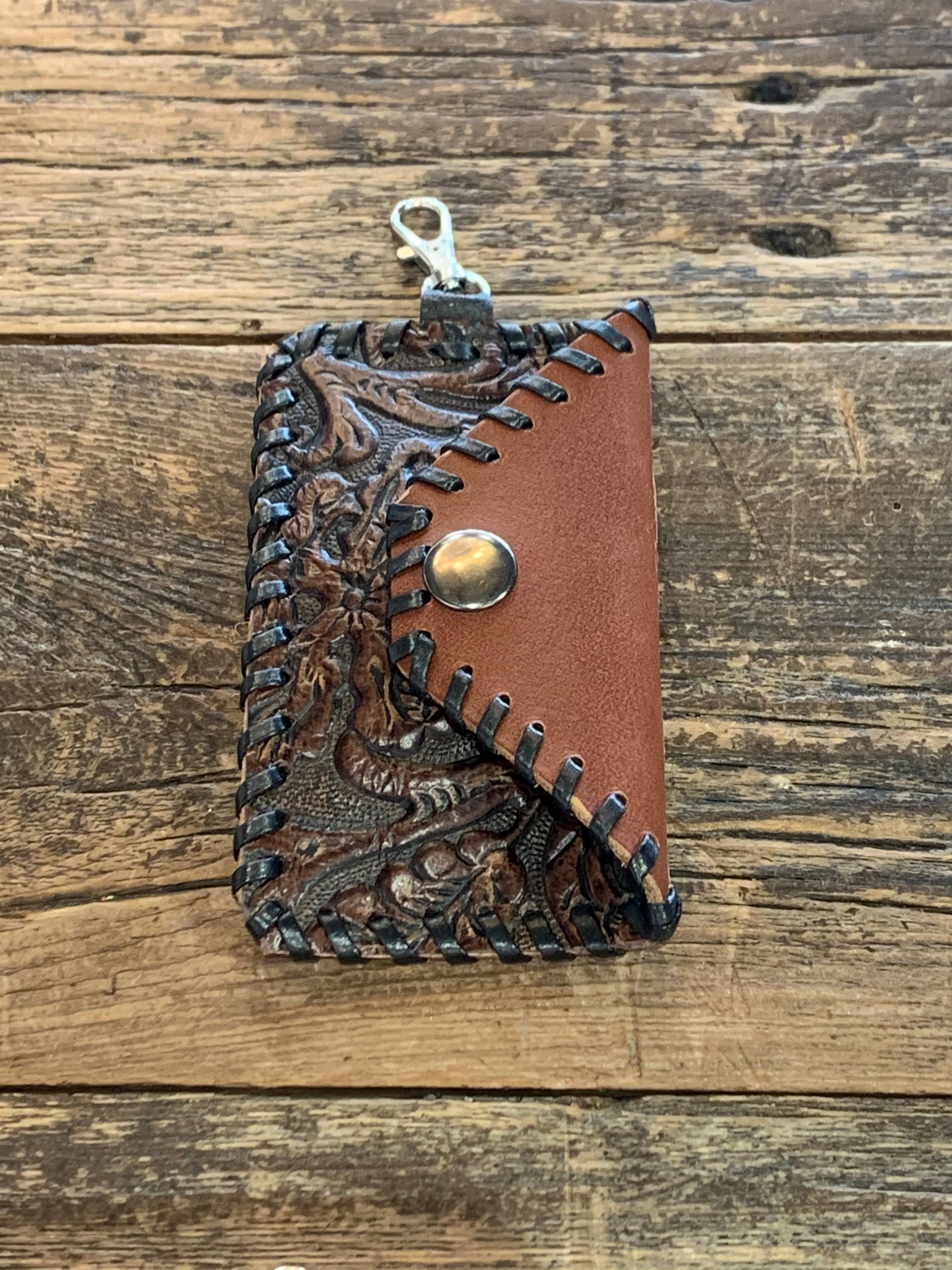 Leather Keychain Card Holder