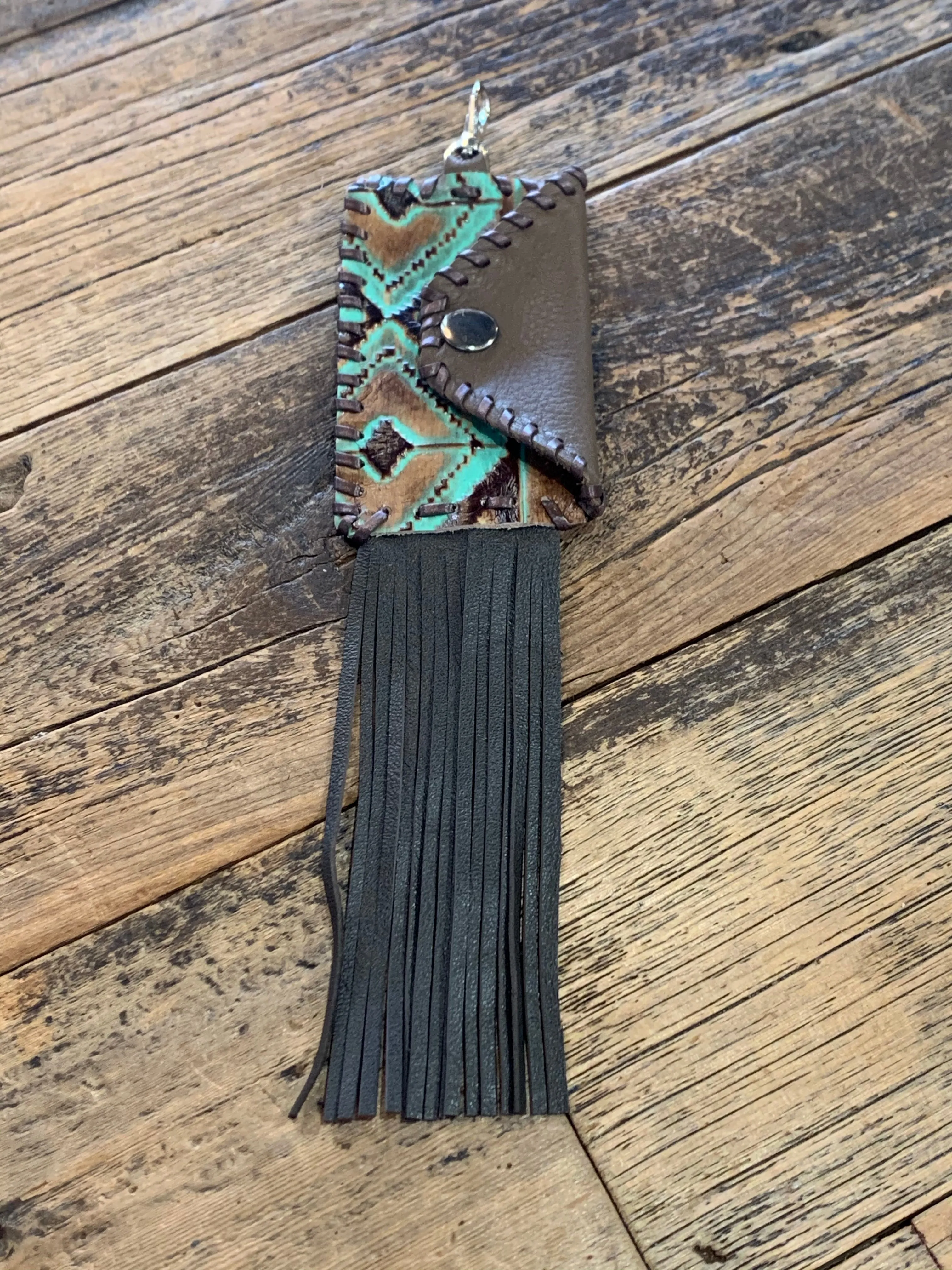 Leather Keychain Card Holder