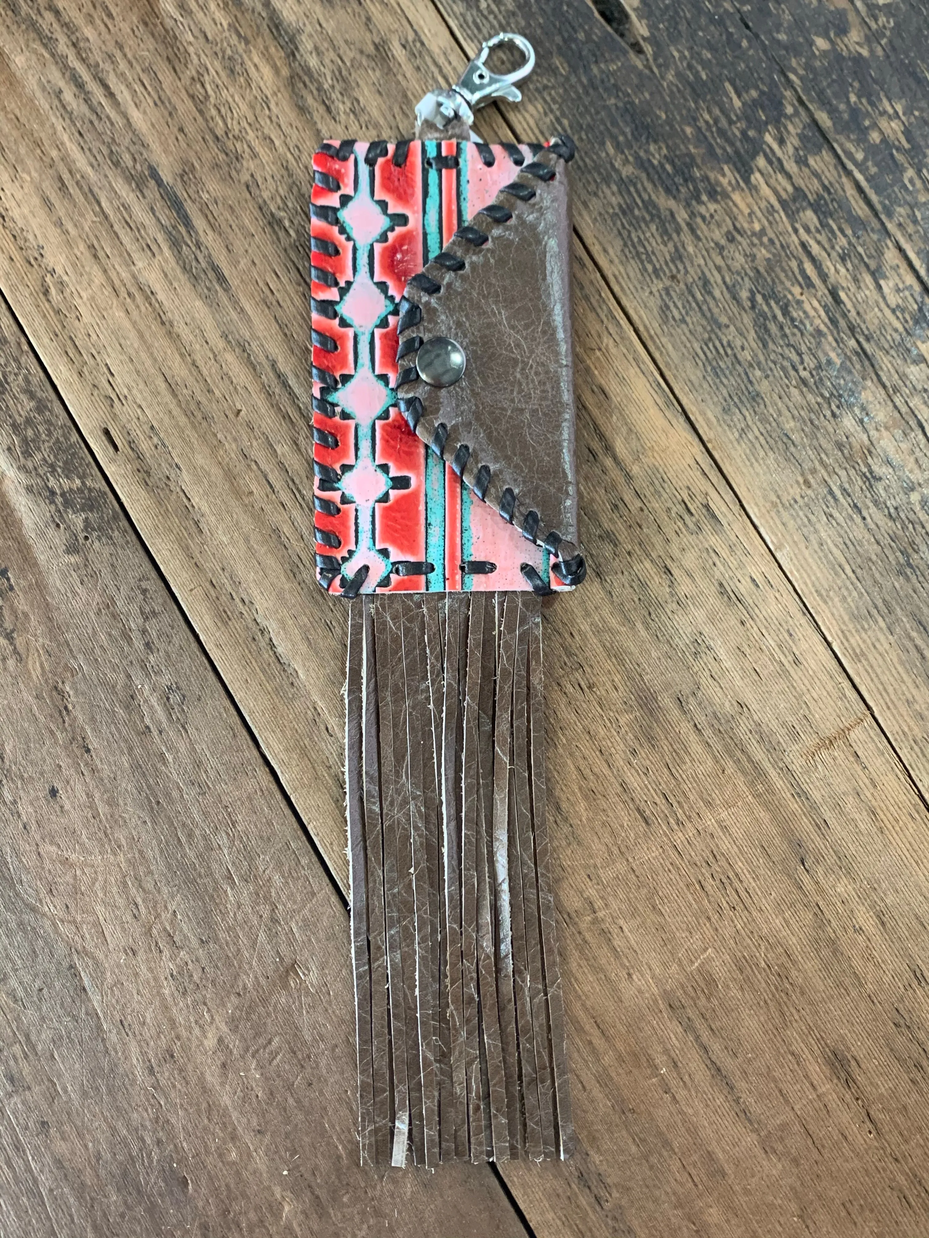 Leather Keychain Card Holder