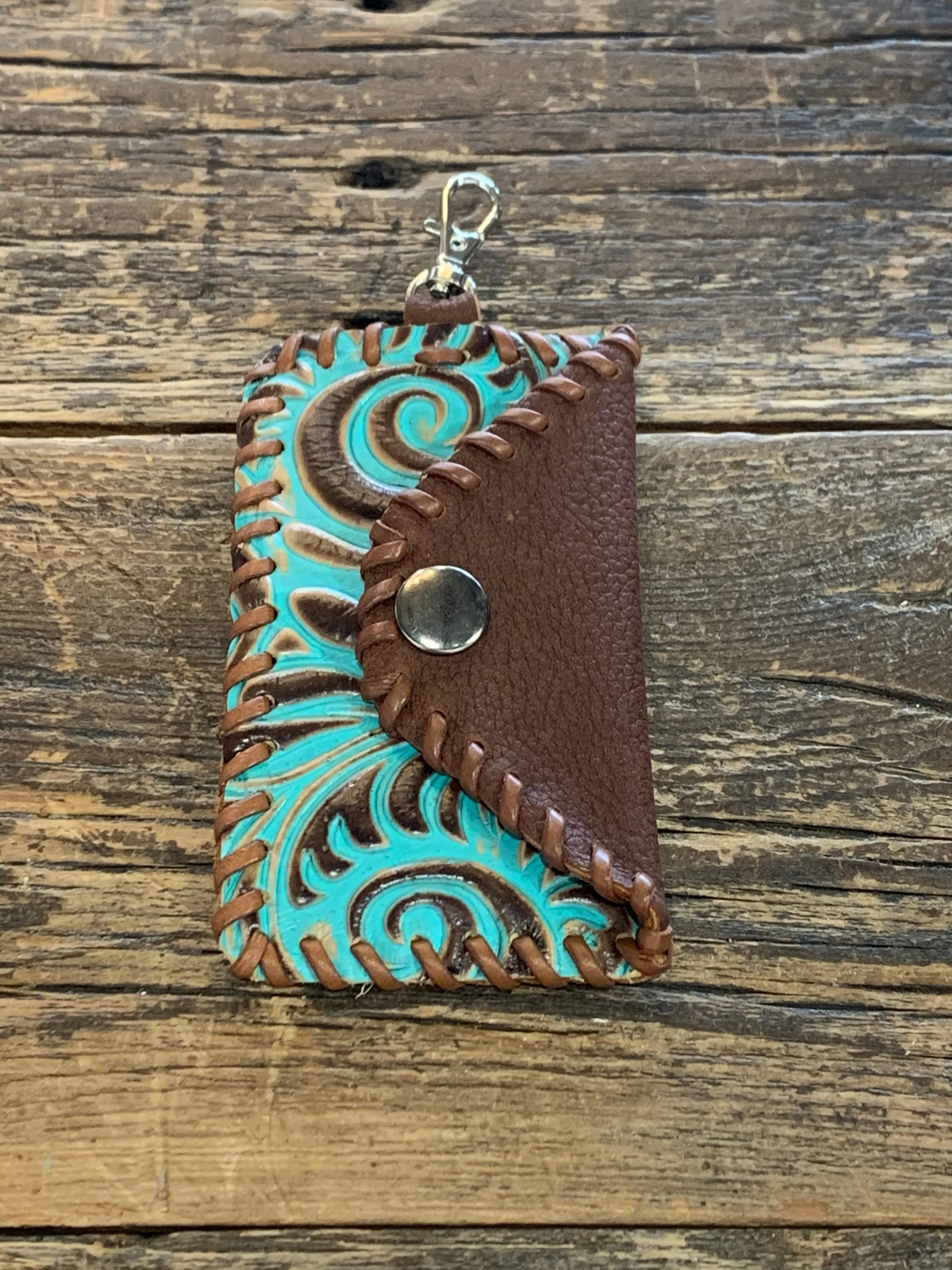 Leather Keychain Card Holder