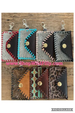 Leather Keychain Card Holder