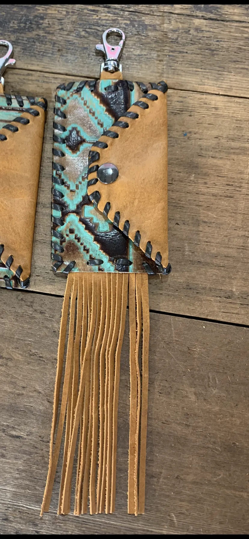 Leather Keychain Card Holder