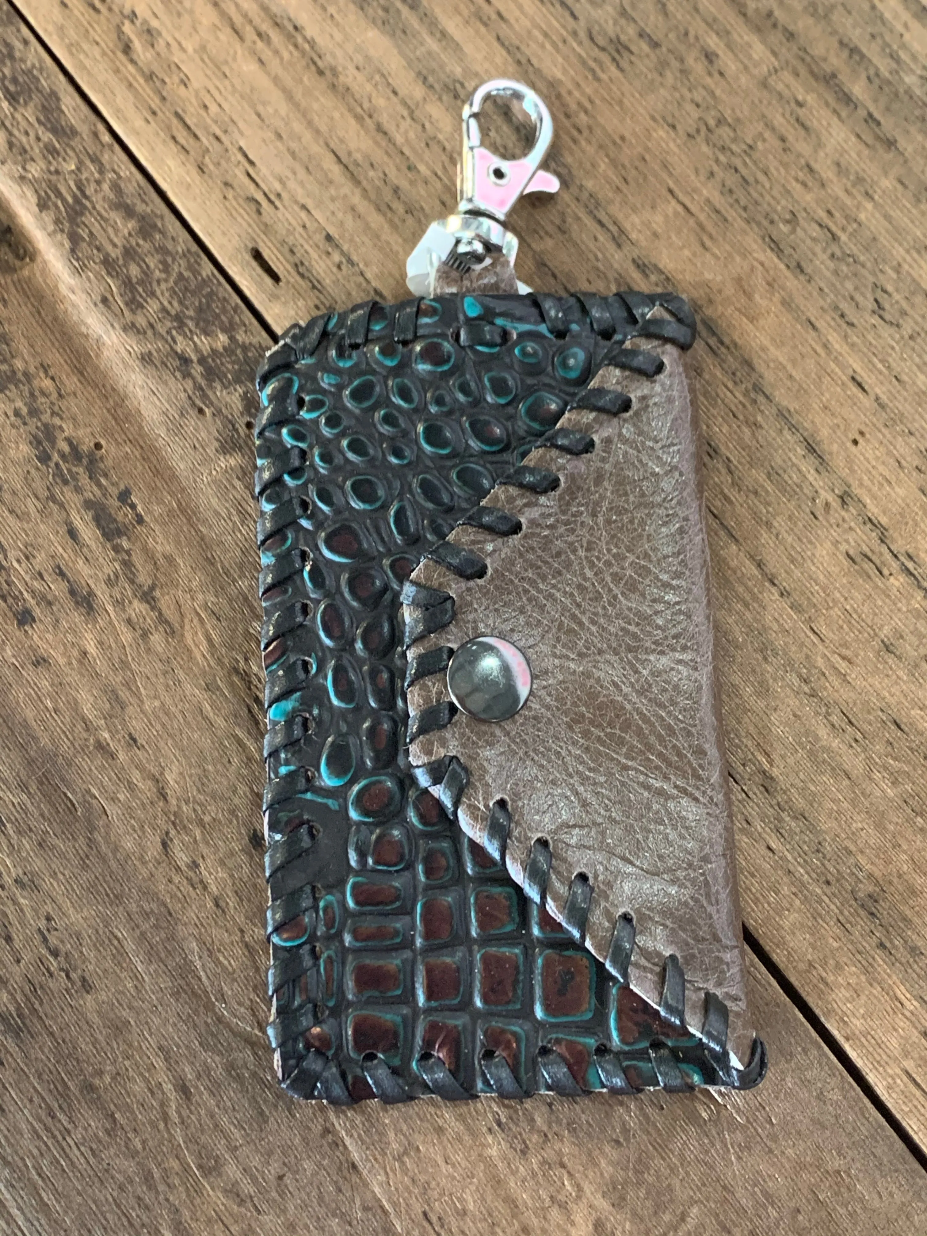Leather Keychain Card Holder