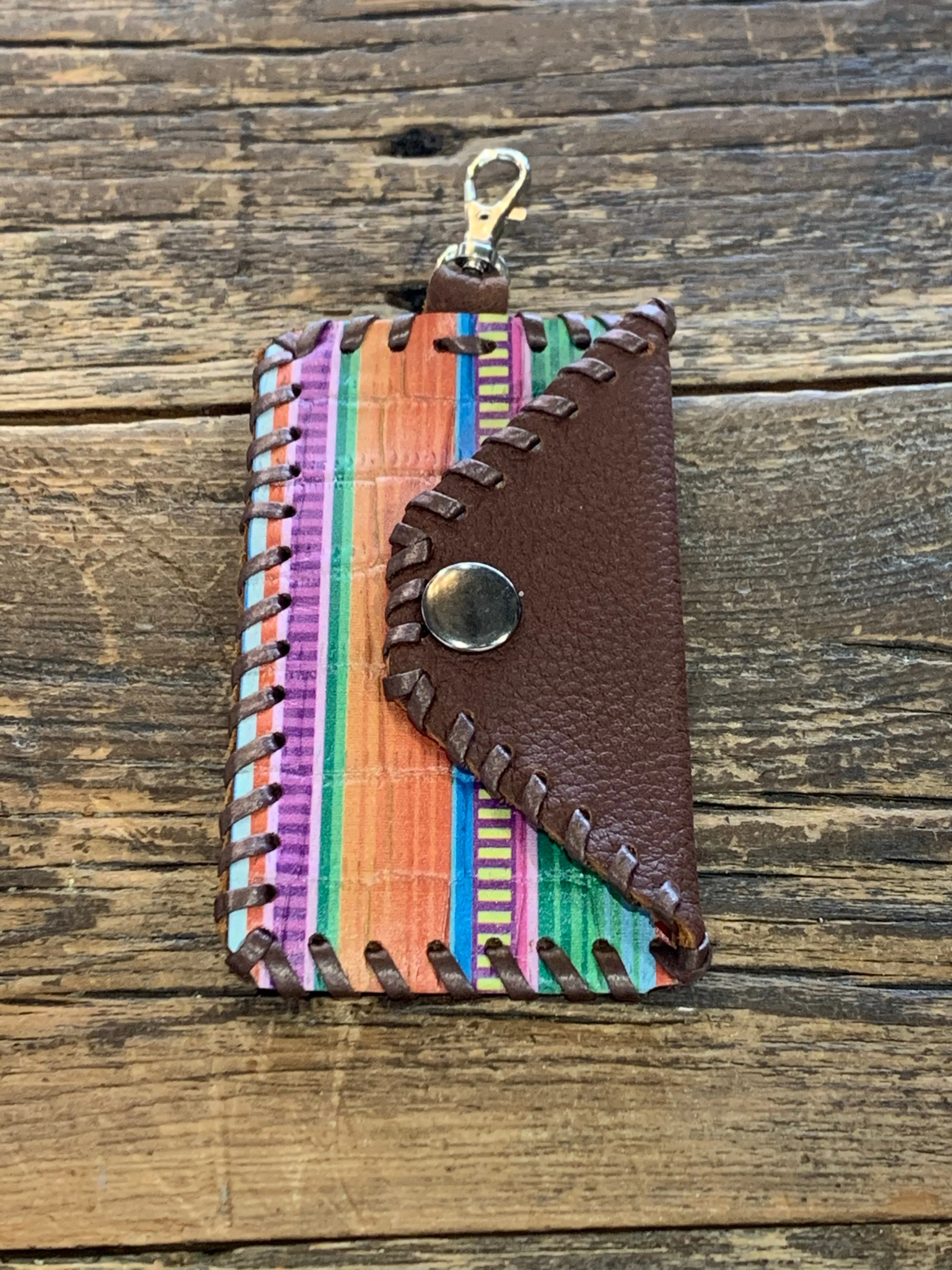 Leather Keychain Card Holder