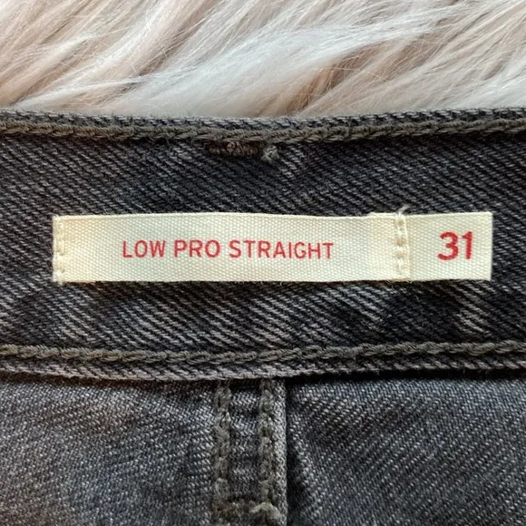 Levi's Low Pro Straight Leg Jeans Washed Black Womens Size 31