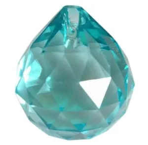 Light Aqua Chandelier Crystals Faceted Ball