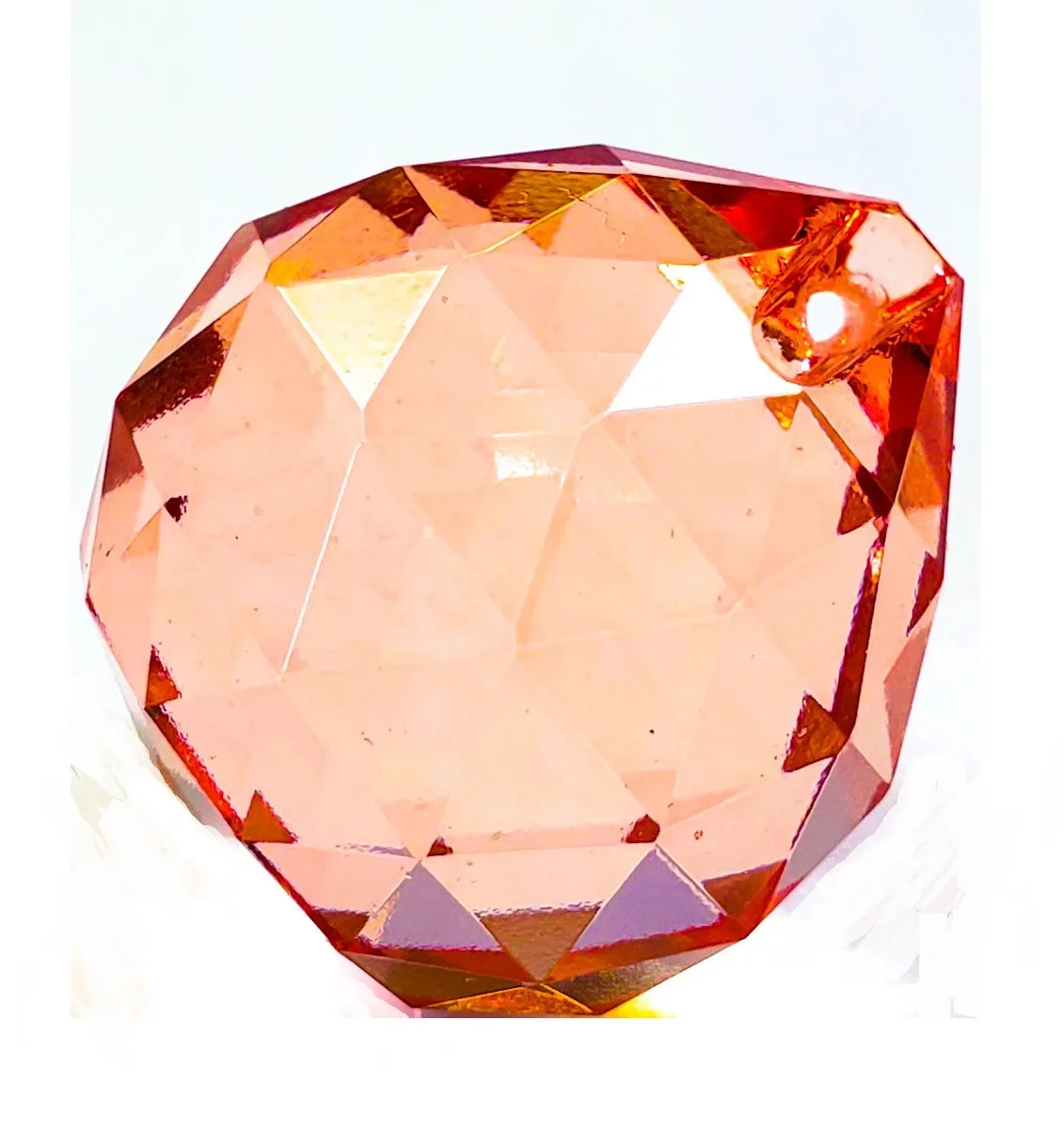 Light Peach Chandelier Crystal Faceted Ball Prism
