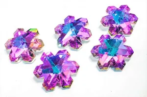 Lilac and Aqua Snowflake Chandelier Crystals Pendants, Pack of 5