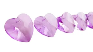Lilac Heart Chandelier Crystals Prisms 28mm Lavender