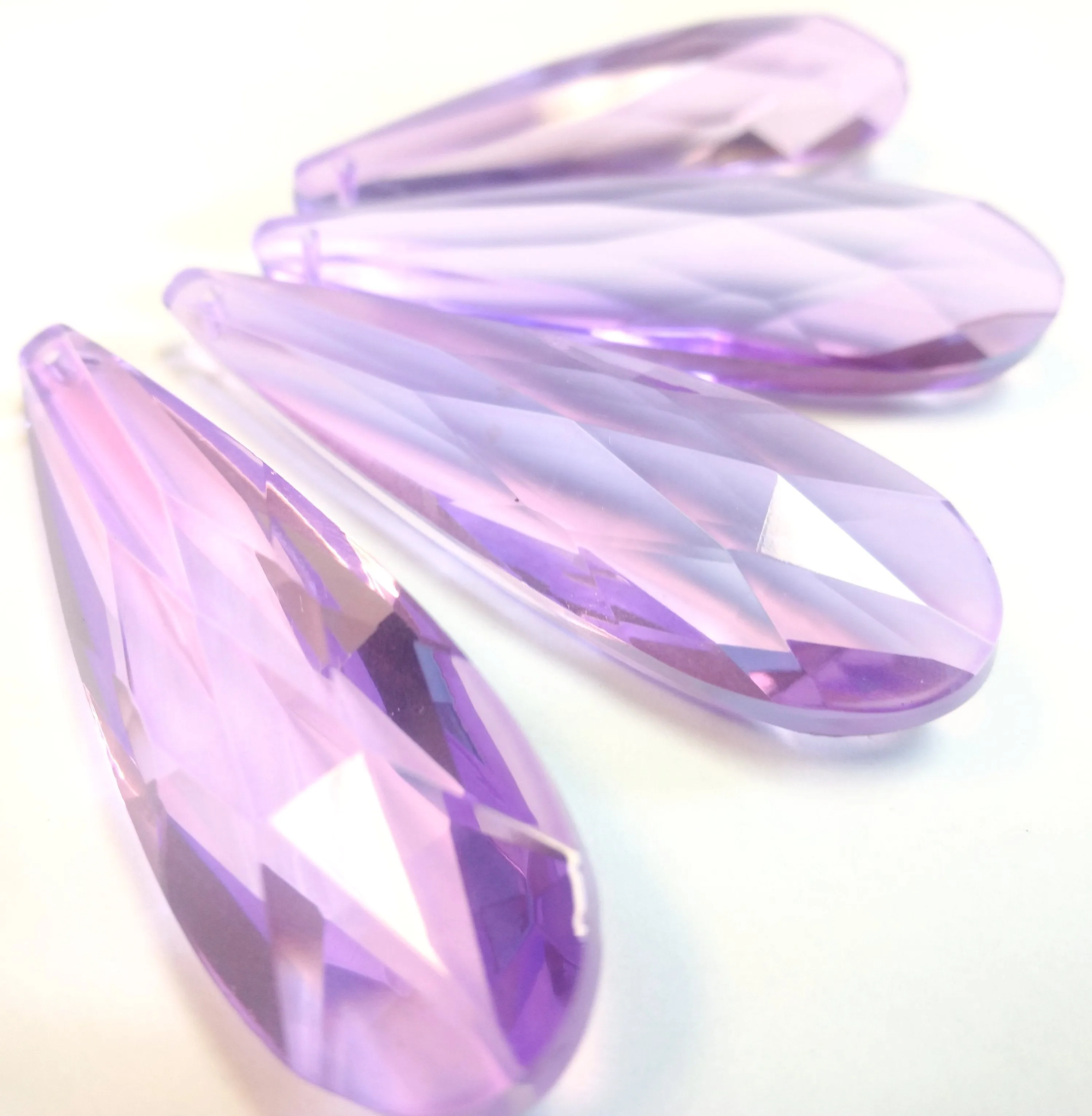 Lilac Long Teardrop Chandelier Crystals Pendants, Pack of 5