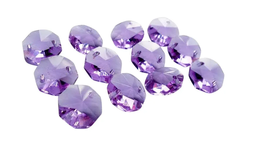 Lilac 14mm Octagon Beads Chandelier Crystals 2 Holes