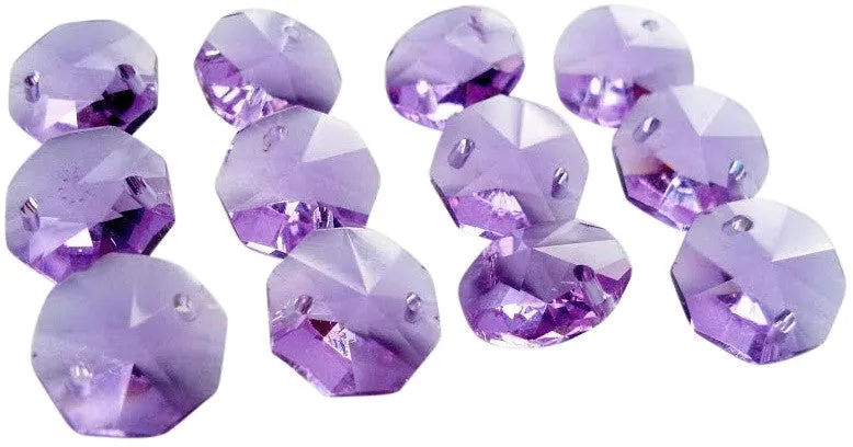 Lilac 14mm Octagon Beads Chandelier Crystals 2 Holes