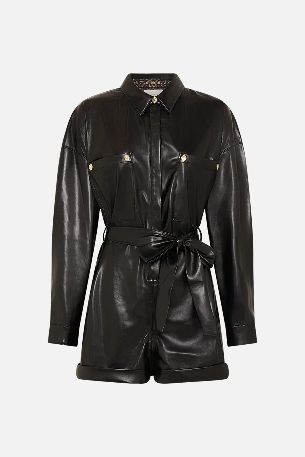LONG SLEEVE BOILER PLAYSUIT NOUVEAU NOIR