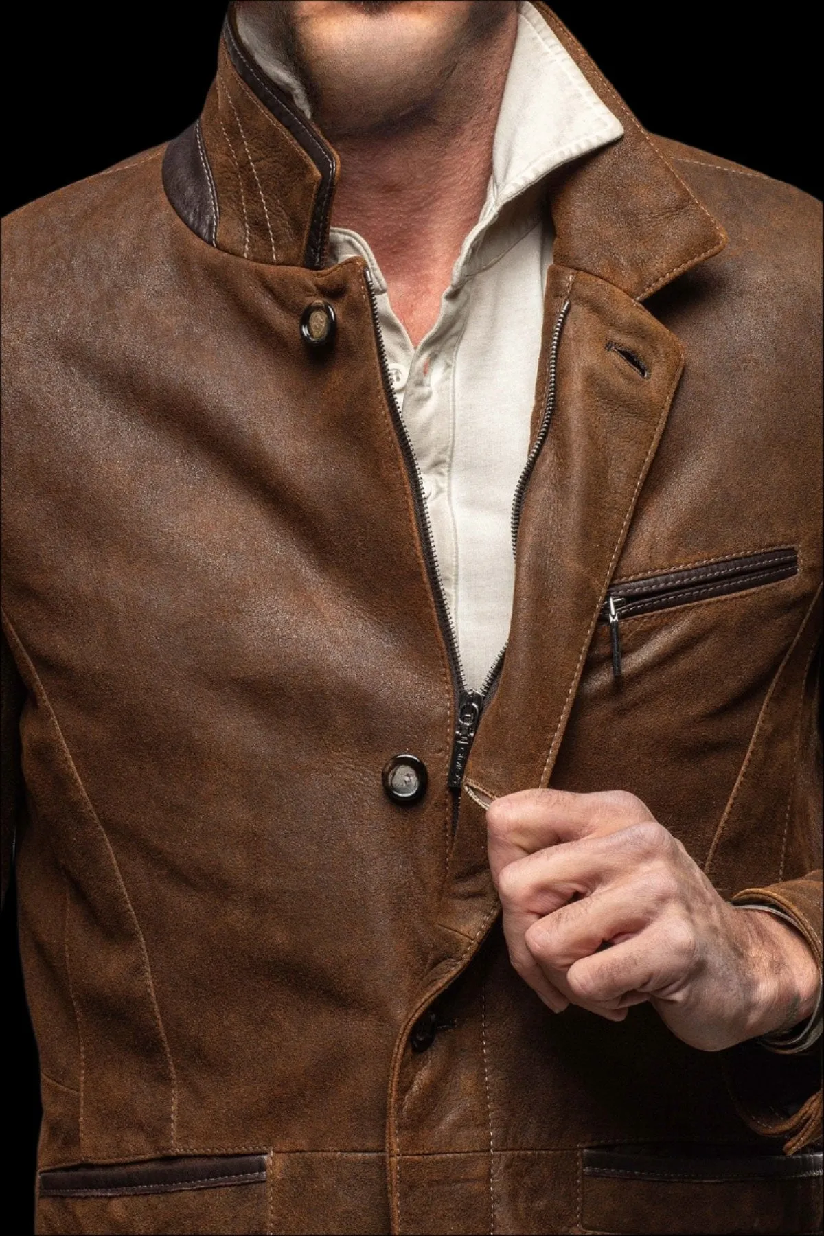 Luxury Edition - Artisian Tan Italian Premium Leather Mens Classic Leather Jacket - Leather Jackets