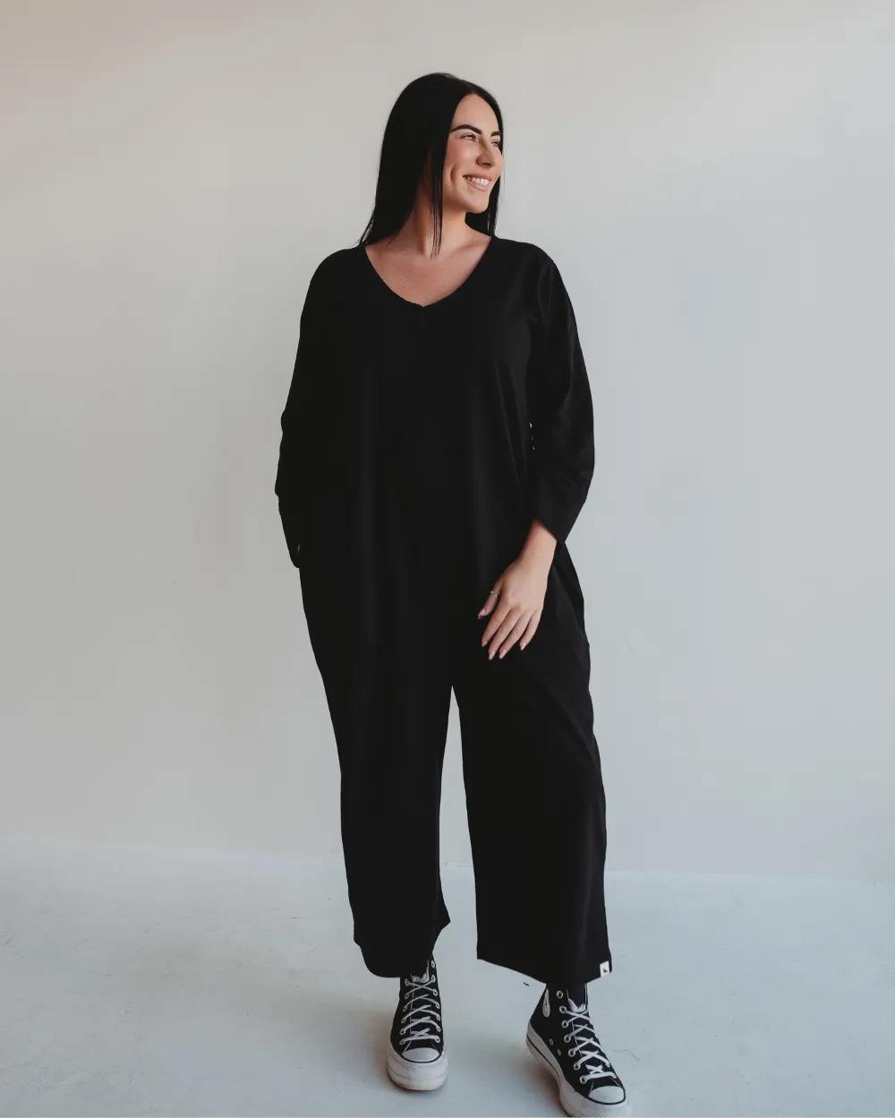 Mai Black V-Neck Jumpsuit