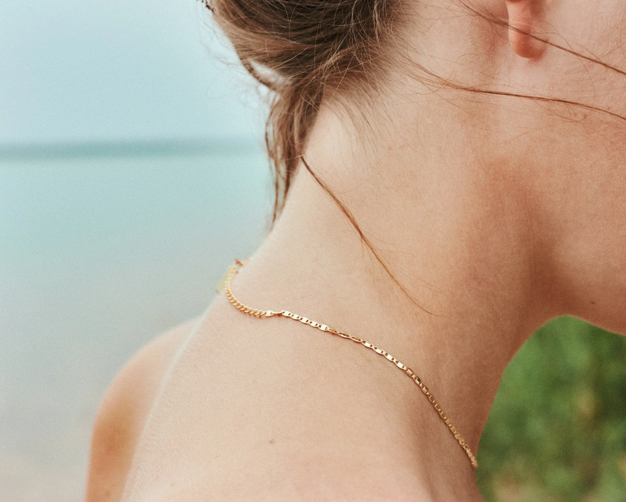 MARY - Minimalist gold gucci chain choker necklace, 925 silver boho bride wedding stacking gold choker necklace thin dainty chain