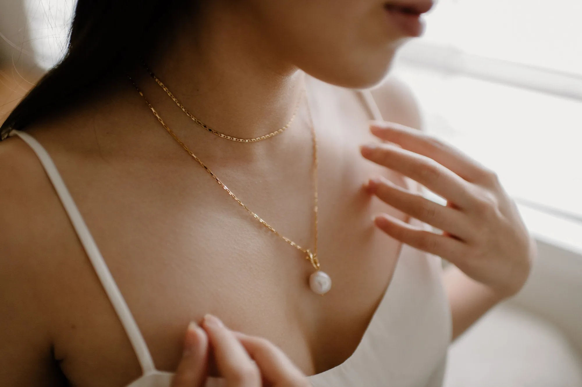 MARY - Minimalist gold gucci chain choker necklace, 925 silver boho bride wedding stacking gold choker necklace thin dainty chain