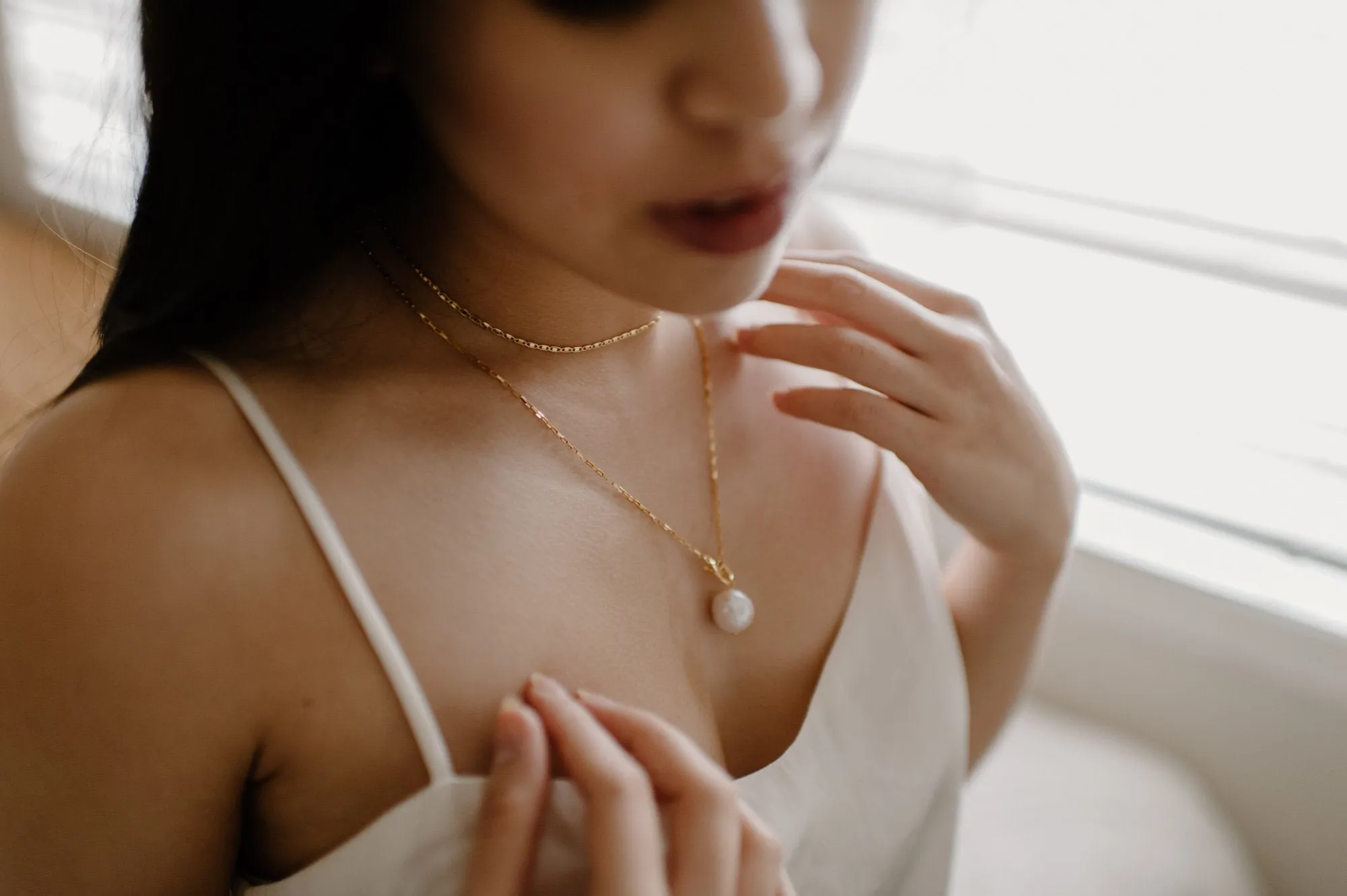 MARY - Minimalist gold gucci chain choker necklace, 925 silver boho bride wedding stacking gold choker necklace thin dainty chain