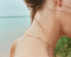 MARY - Minimalist gold gucci chain choker necklace, 925 silver boho bride wedding stacking gold choker necklace thin dainty chain