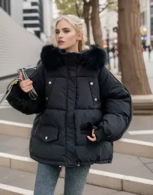 Maxinne hooded faux fur winter coat