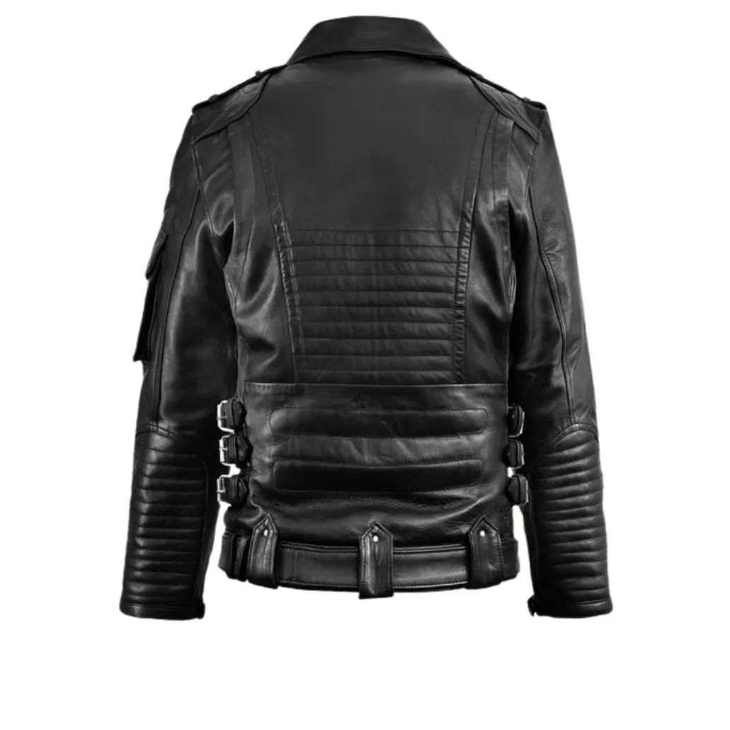 Men Black Leather Motorcycle Jacket