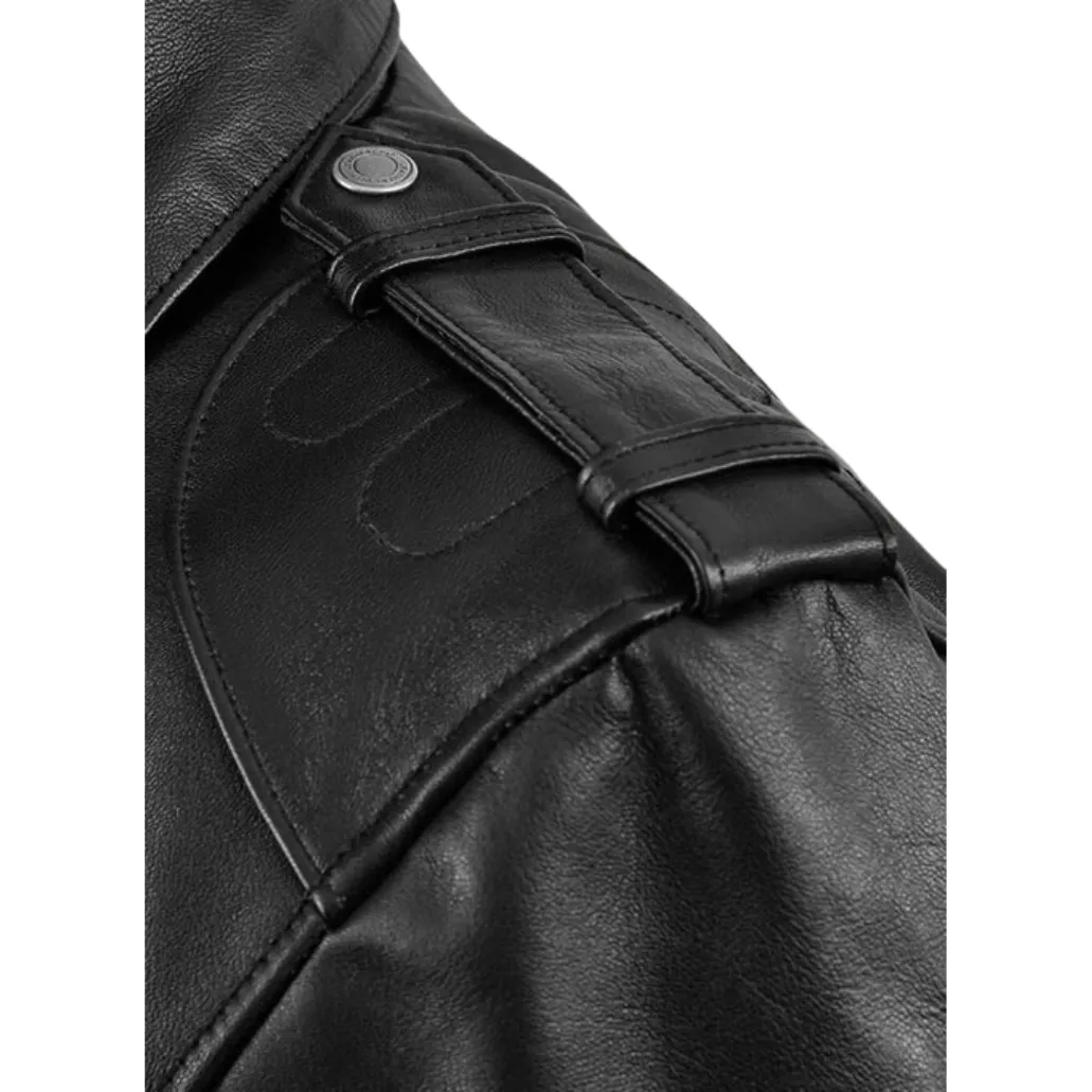 Men Black Leather Motorcycle Jacket