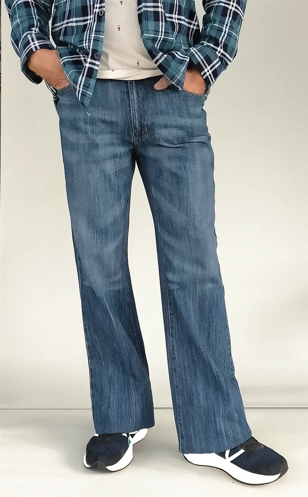 Men JEANIUS JEANS Steven relaxed Bootcut Jeans in blue - Mid rise