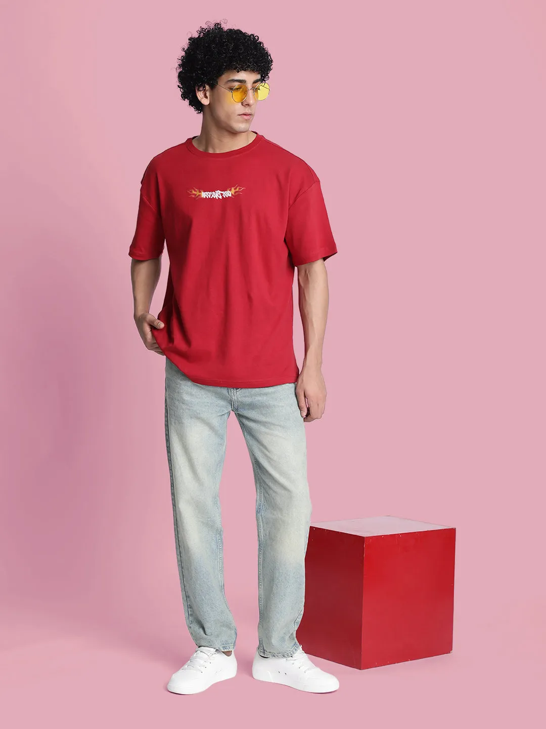 Men Light Blue Relaxed-Fit Washed Jeans