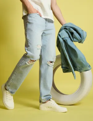 Men Relax Fit Blue Jeans
