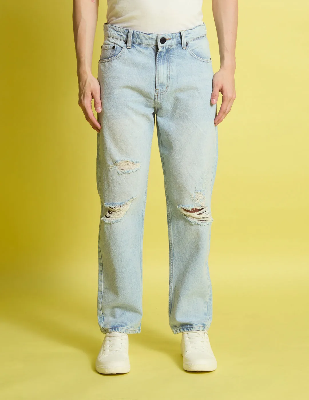 Men Relax Fit Blue Jeans