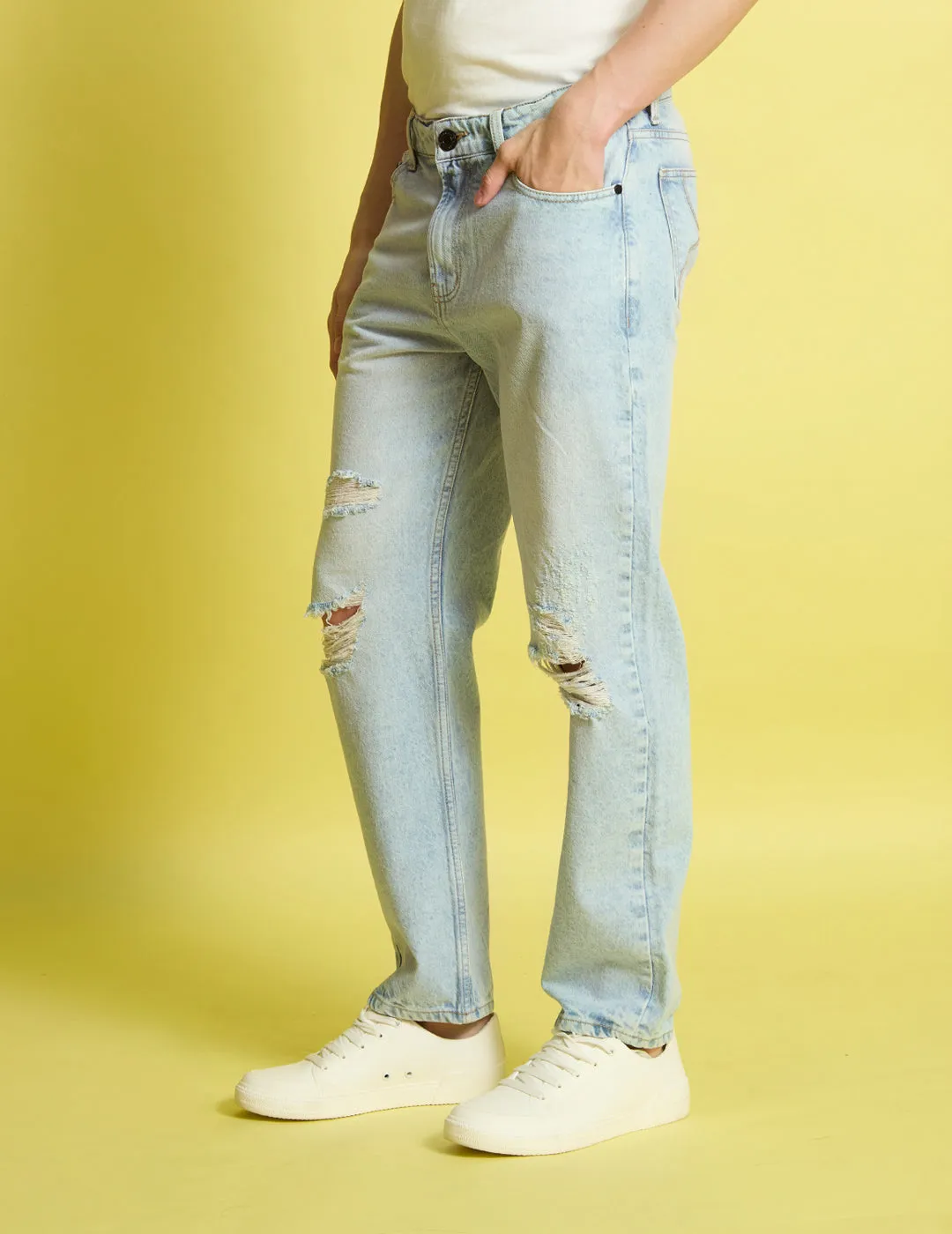 Men Relax Fit Blue Jeans