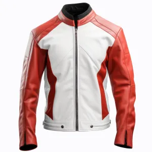 Mens Leather Jacket Inspired by Canada Flag Casual Motorcycle Zipper Coat With Canadas Flag Genuine Leather Jackets