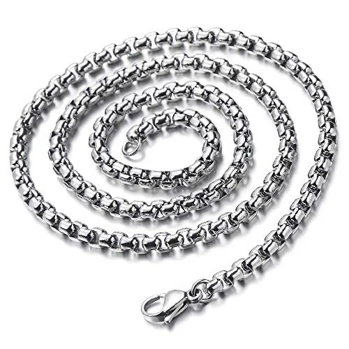 Mens Steel Retro Owl Woodpecker Skeleton Bone Pendant Necklace, Gothic Style, 30 inches Wheat Chain