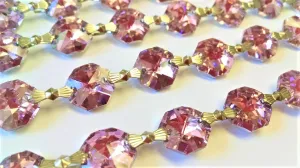 Metallic Pink Chandelier Crystal Garland Yard