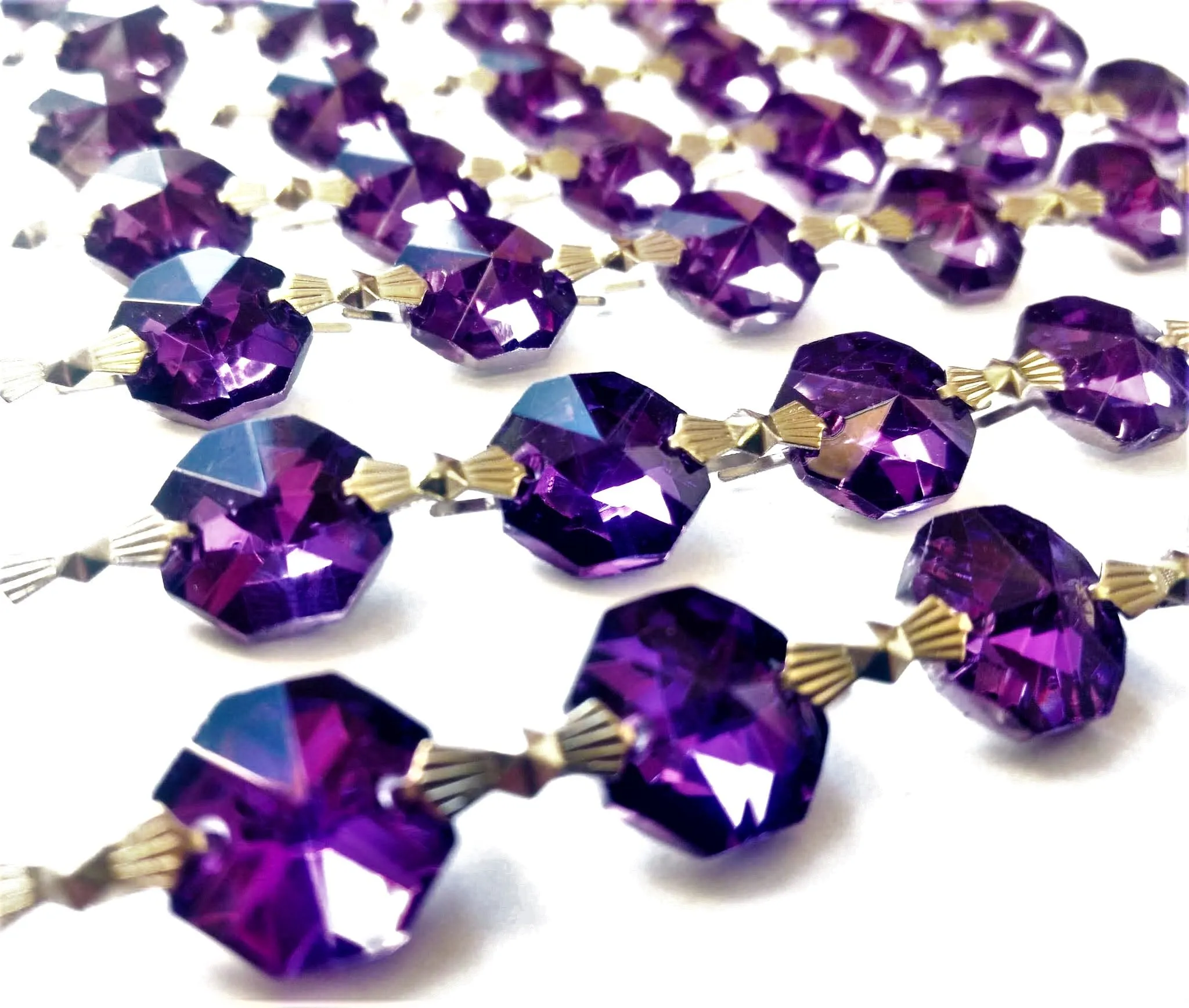 Metallic Purple Chandelier Crystal Garland Yard