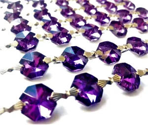 Metallic Purple Chandelier Crystal Garland Yard
