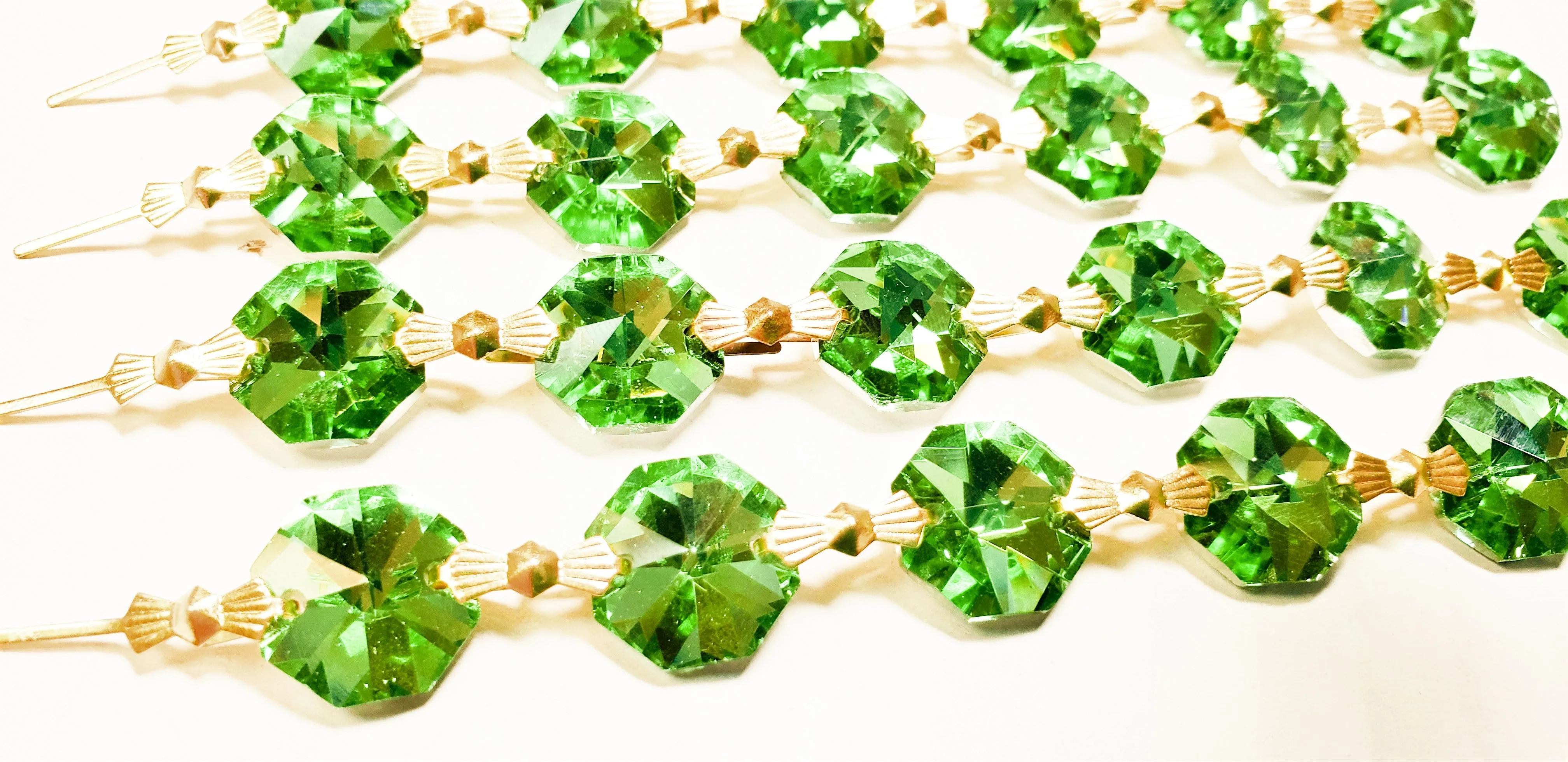 Metallic Spring Chandelier Crystal Garland Yard of Prisms