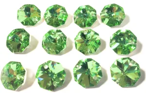 Metallic Spring 14mm Octagon Beads, Chandelier Crystals 2 Holes