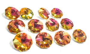 Metallic Sunset 14mm Octagon Beads Chandelier Crystals 2 Holes