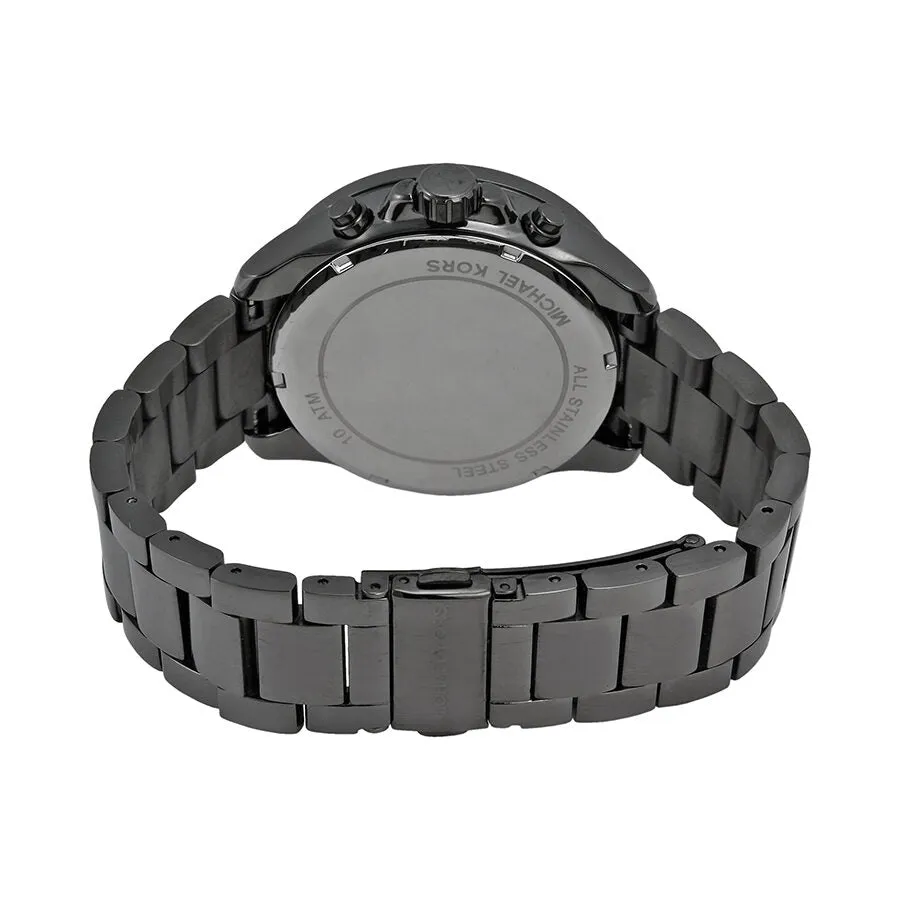 Michael Kors Wren Chronograph Blue Crystal Pave Dial Gunmetal Ion-plated Men's Watch MK6097
