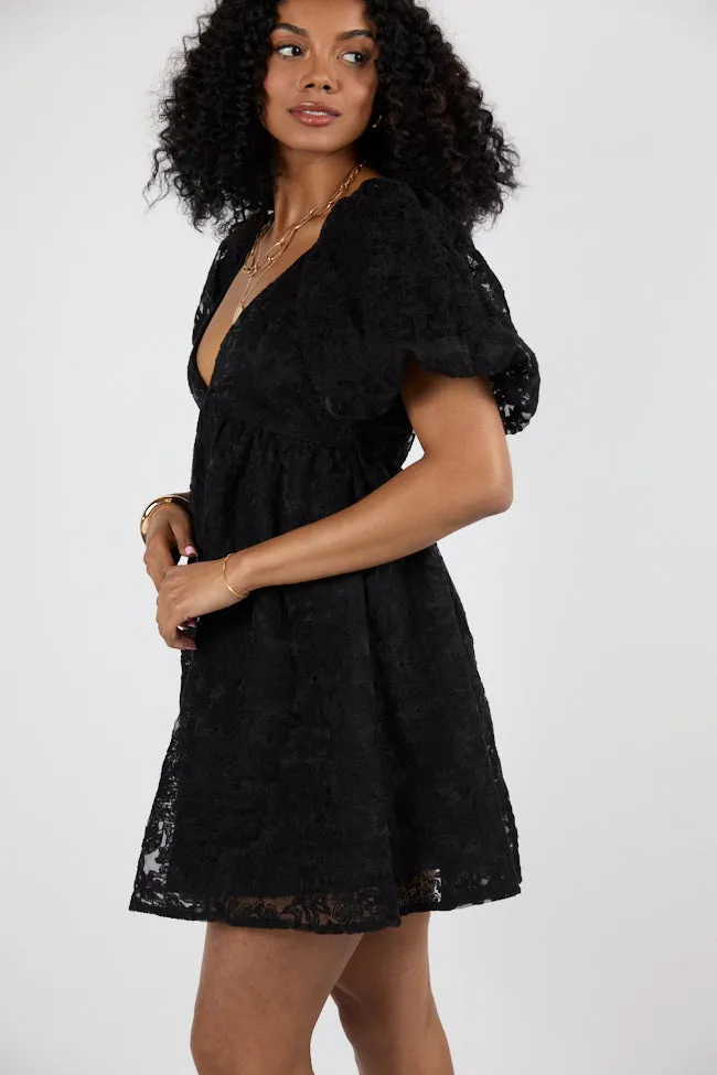 Midnight Muse Black Lace Babydoll Dress
