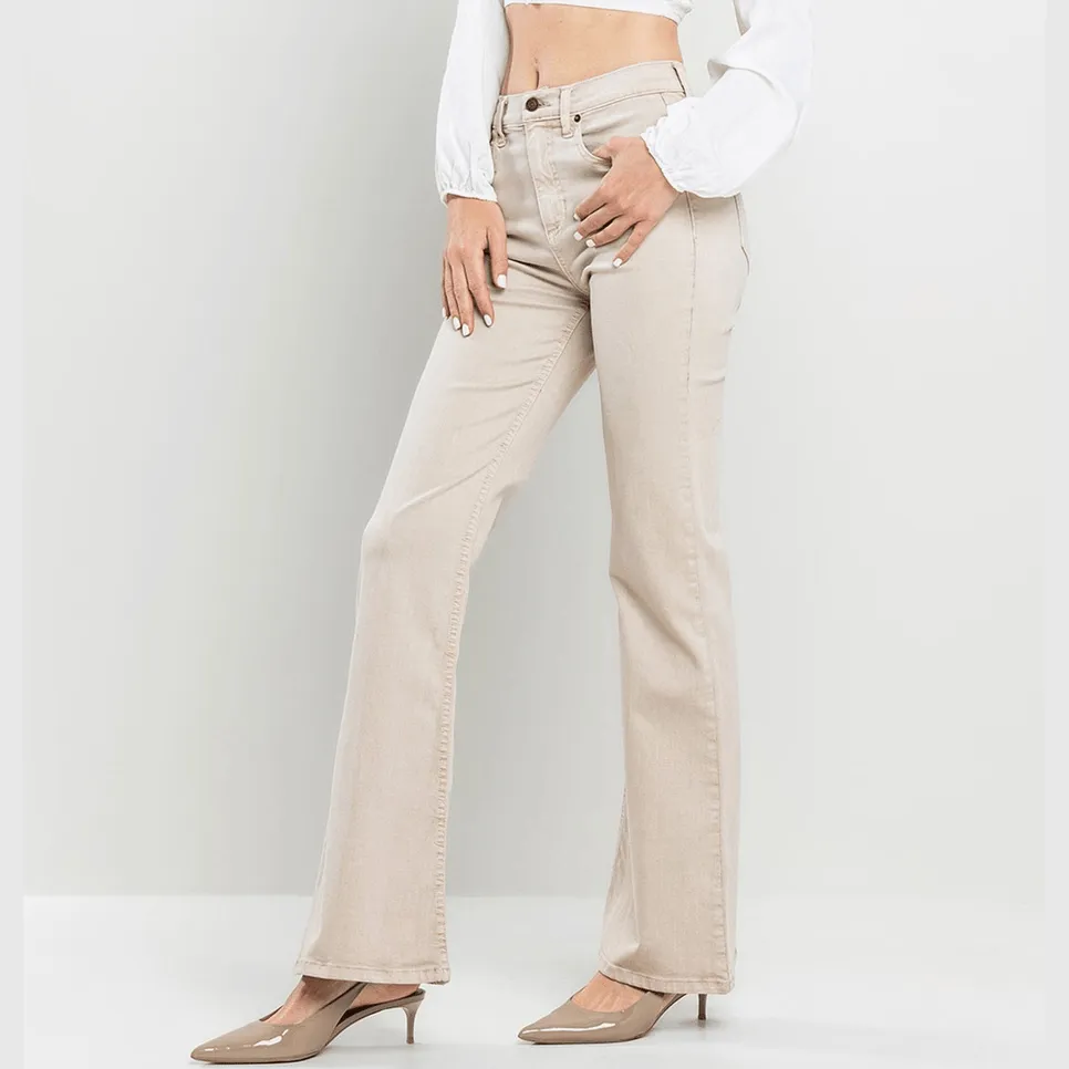 Mila High Rise Solid Slim Bootcut Jeans