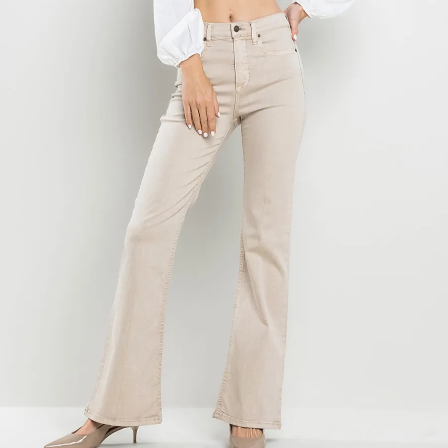 Mila High Rise Solid Slim Bootcut Jeans