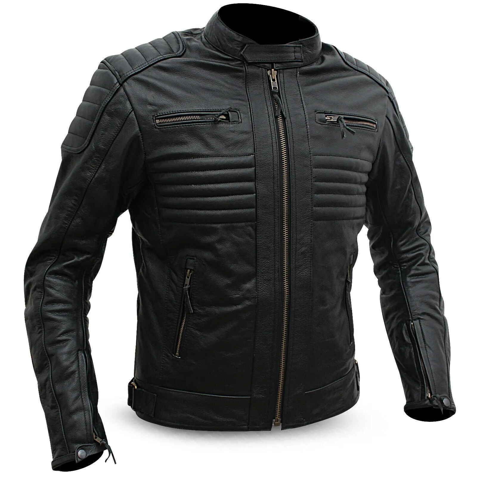 Motorcycle Men's Leather Jacket Motorbike Black Biker jacket
