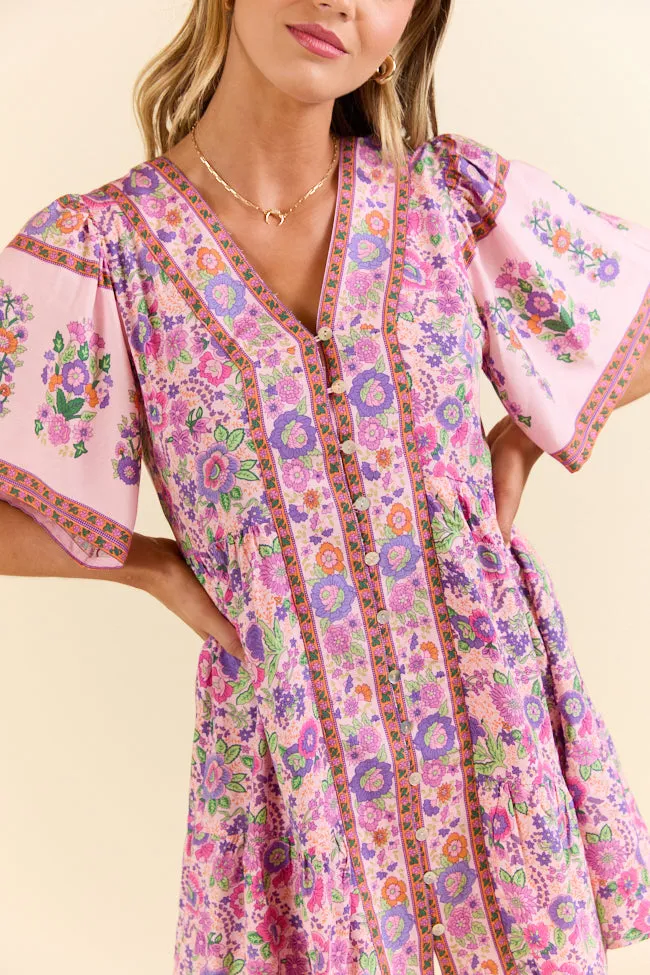 Never Told You Multi Floral Button Up Dress