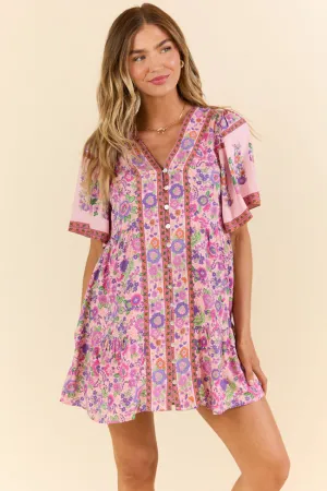 Never Told You Multi Floral Button Up Dress