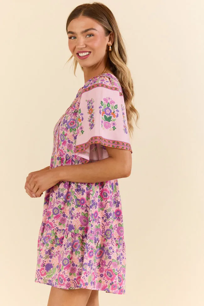 Never Told You Multi Floral Button Up Dress