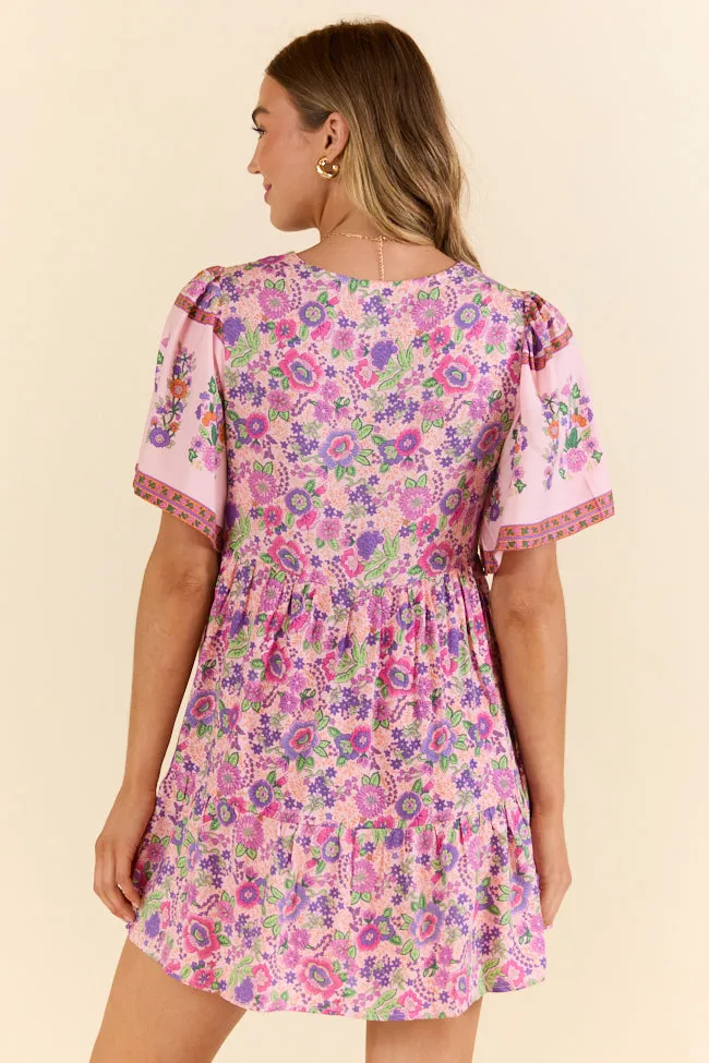 Never Told You Multi Floral Button Up Dress